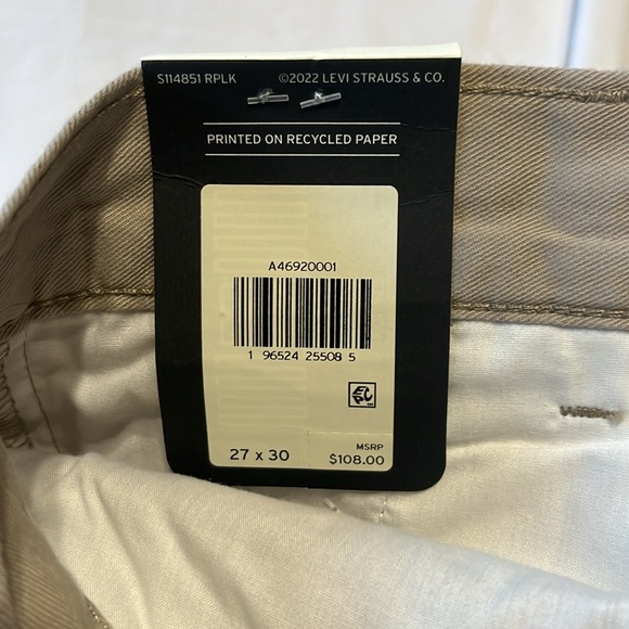 Levi's High Rise Pleated Baggy Trousers in Cobblestone Neutral VARSITY PREP NWT - Picture 12 of 16